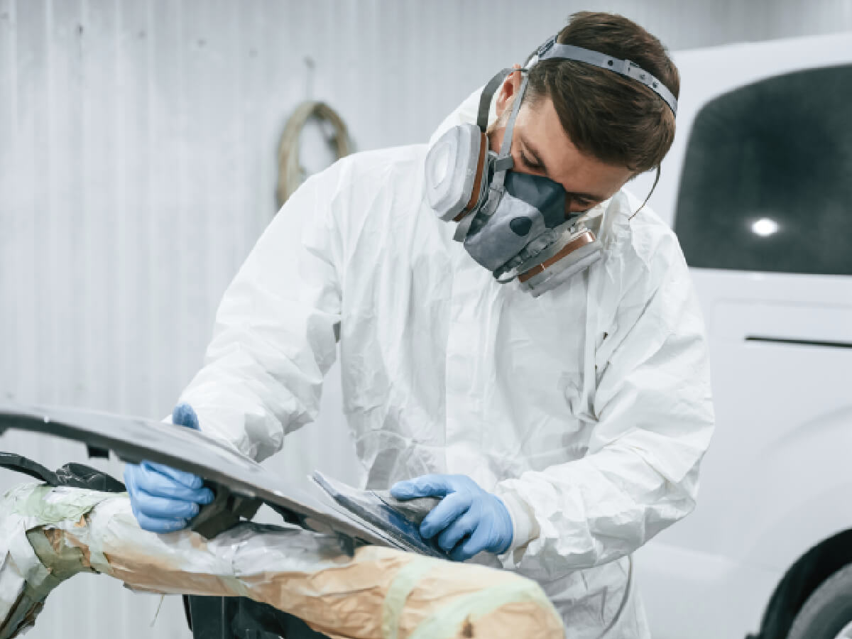 Collision repair in progress at Al Serra Body Shop