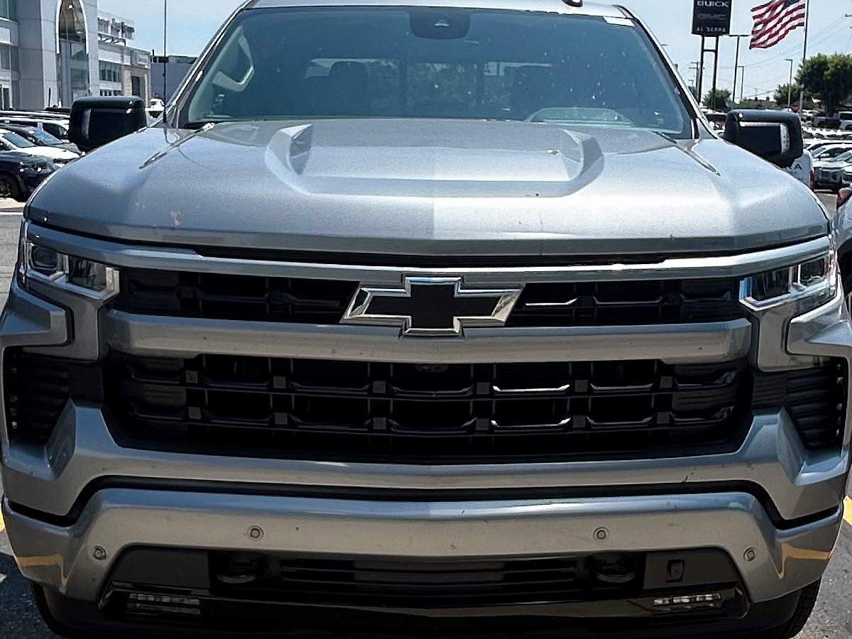 Chevrolet Silverado front end fully reassembled with new bumper and grille, restored to factory condition after collision repair at Al Serra Body Shop